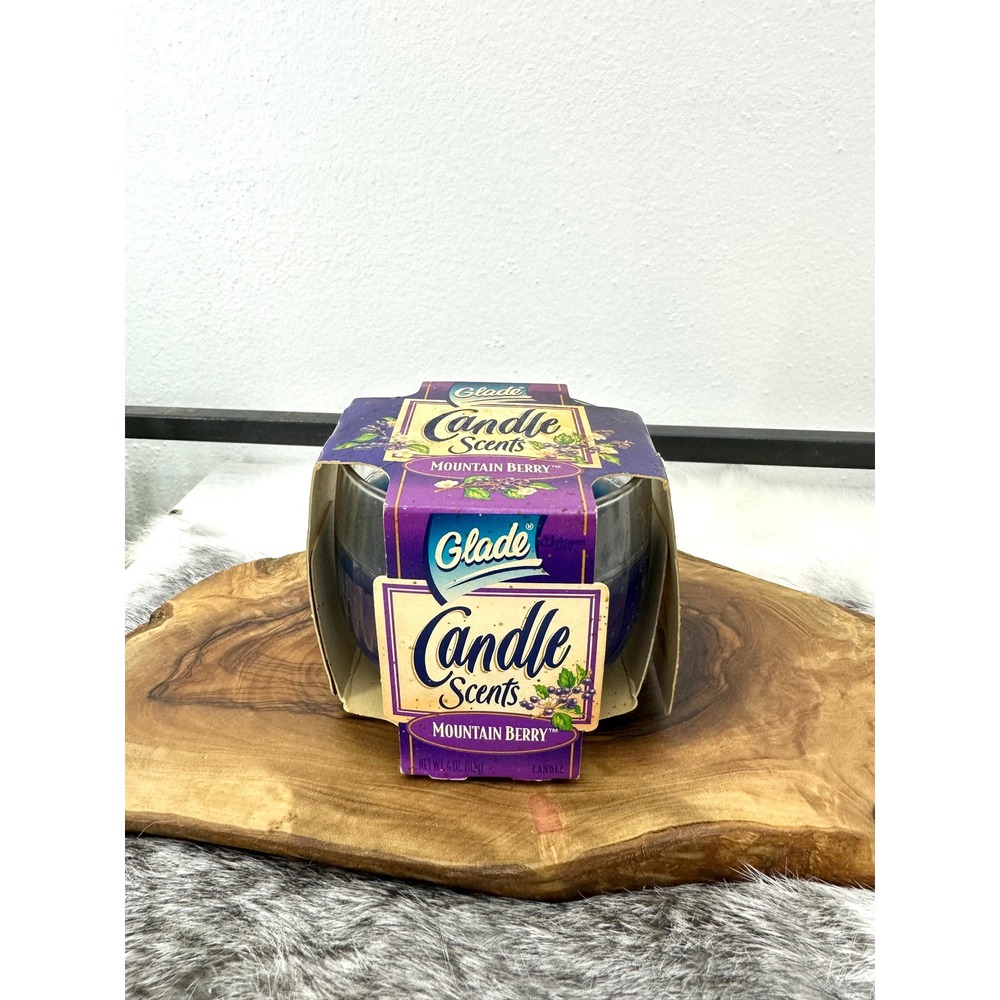 Glade Candle Scents 4 oz Mountain Berry vintage 90s glass‎ new old stock